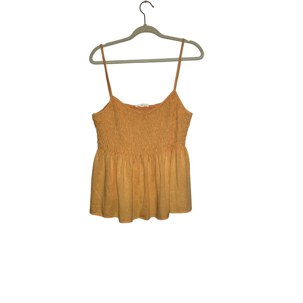 💥NWT Uncharted Threads orange smocked babydoll style tank top size XL